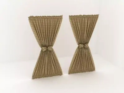 A curtain pair of curtains 3D model