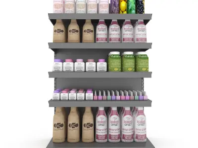 cosmetic product market stand 08 Low-poly 3D model