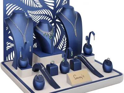 Stylish jewelry showcase 2 3D model