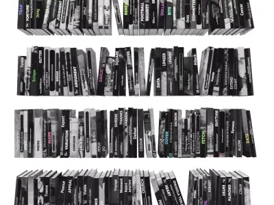 Books 150 pieces 3-2-1 Low-poly 3D model