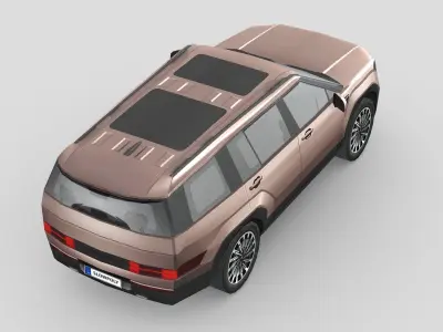 Hyundai Santa Fe 2024 Low-poly 3D model