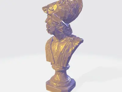 Ajax the Great bust WIREFRAME VORONOI WIREMESH MESH 3D print model
