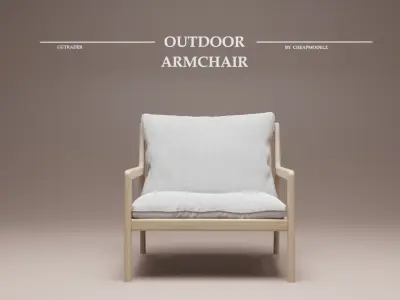 Outdoor wooden armchair by CHEAPMODELZ Low-poly 3D model