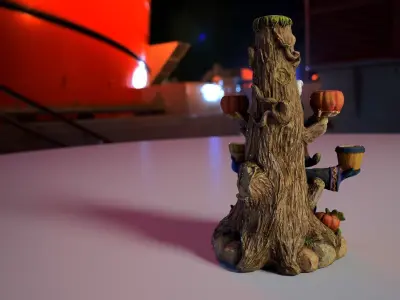 0002-01 Large Multi-Candle Holder Low-poly 3D model