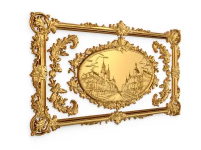 Plaster decorative frame ornament 10 3D model