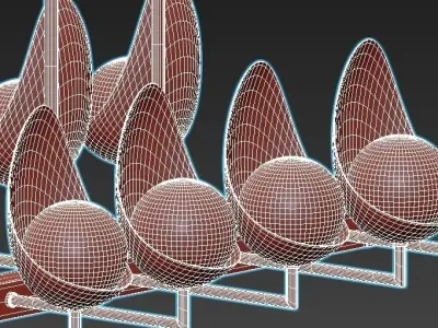 odence modern chandelier with gold accents 3D model