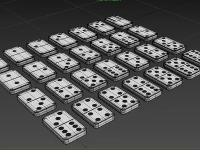 Domino Set M01 Low-poly 3D model