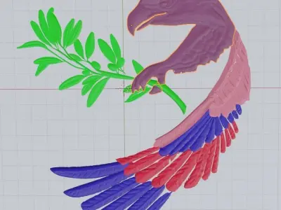 Circular Eagle Design for CNC cutting 3D print model