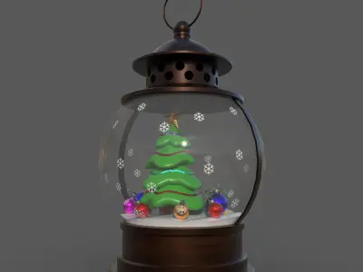 Christmas snowball with Christmas tree 3D model