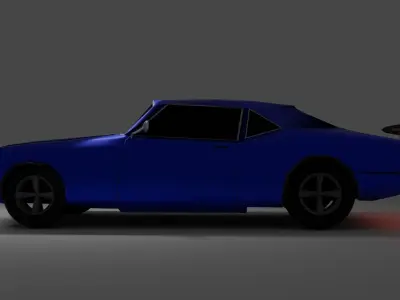 Low-Poly simple muscle car Low-poly 3D model