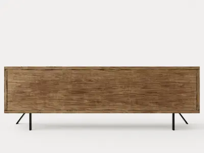Palma TV Bench 156 Cm Walnut Low-poly 3D model