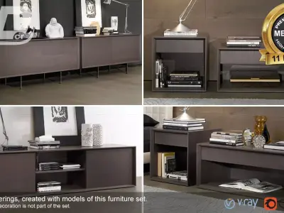 Barton Cabinet Set 3D model