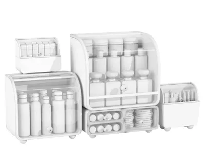 Designer shelf with luxury cosmetics for bathroom  3D model