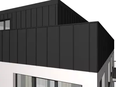 Modern Apartment Building 3D Model   Five Story Residential 3D model