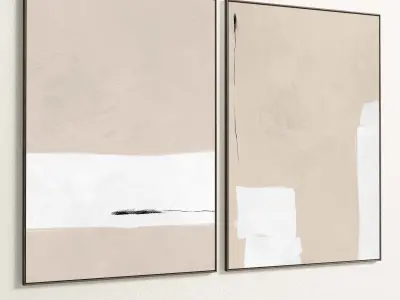 Plaster Two Photo Frame 187 Low-poly 3D model