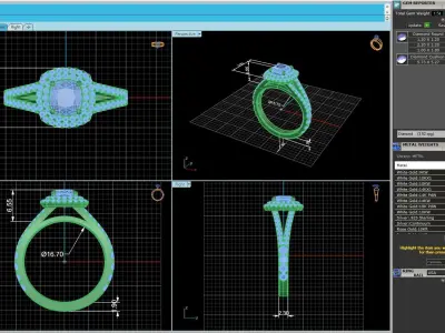 Fashion Diamond Ring R1 3D print model