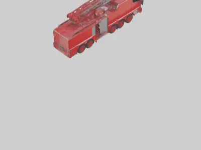 Robot version of a fire truck model Low-poly 3D model