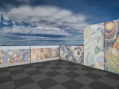 Soviet Mosaics Pack Low-poly 3D model