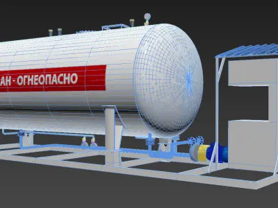 gas station  3D model buy