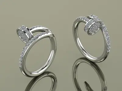 Nail Gold Ring 3D print model