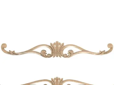 Cartouche-028 ornate wood trim - 3D model