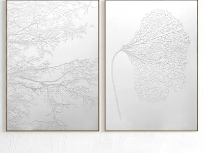 Plaster Two Photo Frame 291 Low-poly 3D model