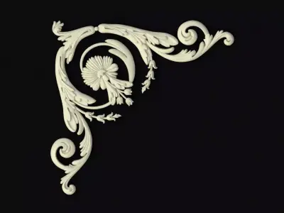 Central decor ornament for furniture 3D model 698