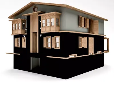 bohemian villa Low-poly 3D model