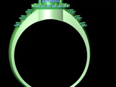 Gents Diamond Ring 3dm render 3D print model 3D print model