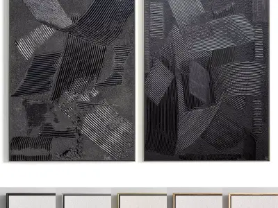 Plaster Two Photo Frame 259 Low-poly 3D model