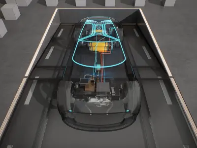 Machine Parts - CAR Low-poly 3D model