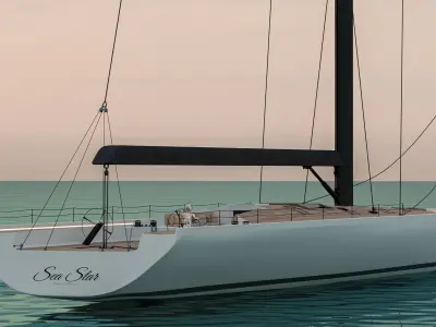 Racing yacht -Sea Star- 3D model