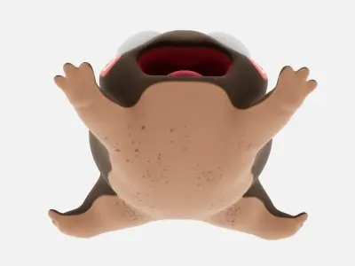 3D Model  Cute Frog AHH  Low-poly 3D model