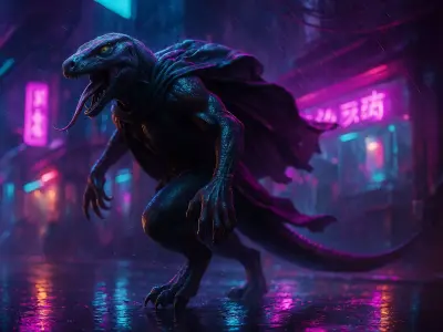 Reptilian Lizard Creature Low-poly 3D model