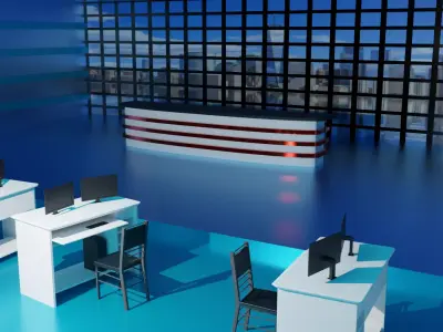 News Studio Low-poly 3D model