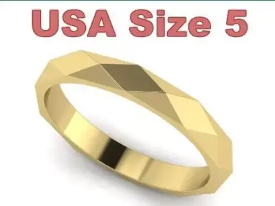 Faceted Gold Ring - USA Size 5 3D print model