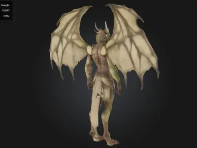 Dragon Warrior Creature Low-poly 3D model