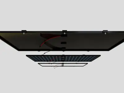 Black Framed Solar Panel 590W 2285x1134x30mm 3D model