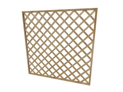 Decorative fence with trellis for garden Low-poly 3D model