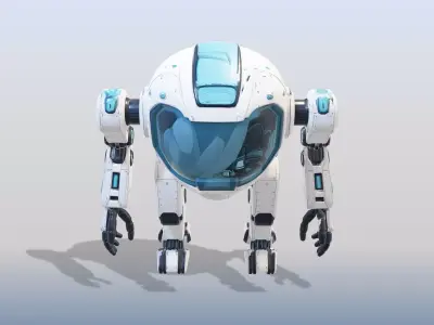 Humanoid Robotic Suit Realistic Model for Games Visual Effects 3D model