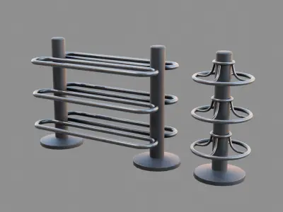 Bowling table rack Low-poly 3D model