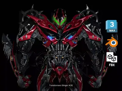 Transformers Stinger AOE Robot and Vehicle Form Collection 3D Model Pack
