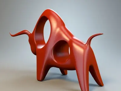 Bull figurine P 3D print model