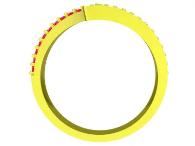 Elegant Curved Multi Row Gemstone Ring for Women 6119 3D print model