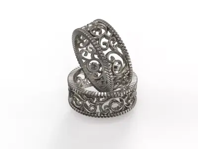 Infinity Curls Ring 3D Model STL 3DM 3D print model