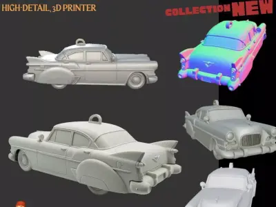 Cute 50s American Classic Car 3D model