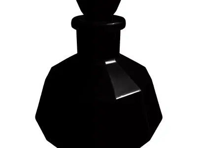 Elegant Faceted Glass Bottle Decanter Low-poly 3D model