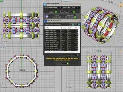 Ring Abstrakt with stones Printing Model Free 3D print model 3D print model