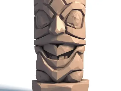 Tiki Totem Stylized Tribal Sculpture for 3D Printing 1 3D print model