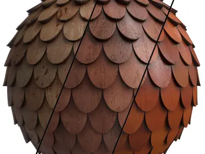 Roof Tile Materials 17- By 3 color Pbr By Sbsar 4k Low-poly 3D model